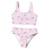 Girls Two Piece Swimsuit Tankini Set with Patterned Crop Top and Matching Bottoms for Swimming and Beach Activities
