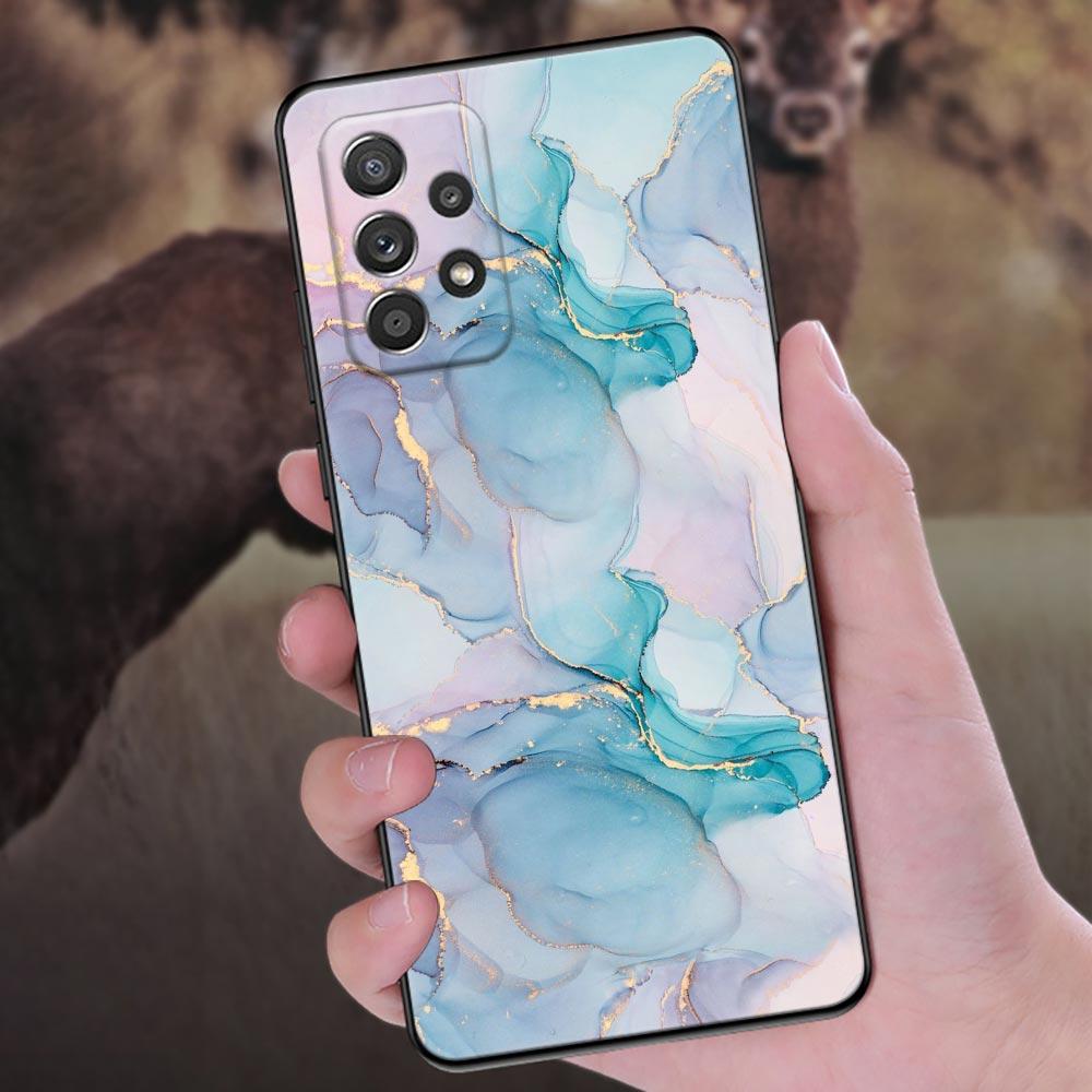 Watercolor Abstract Marble Pattern Phone Case For Samsung Galaxy A57 A56 A37 A55 A36 A26 A54 A52 A35 A34 A17 A16 A15 A07 Cover