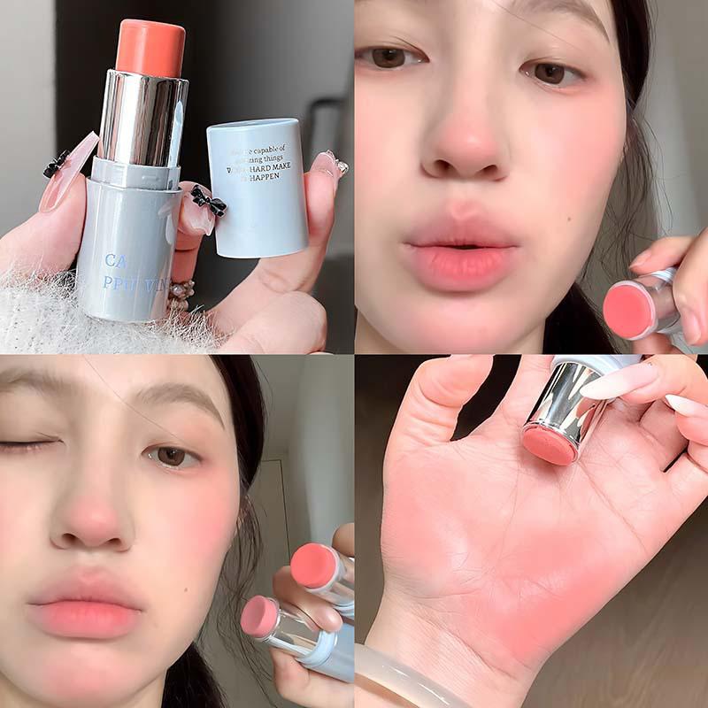 Увлажняющий стик CAPPUVINI Mist Clear Multi-use Stick: Нежный осветляющий хайлайтер, румяна и помада в корейском стиле. 01 розового
