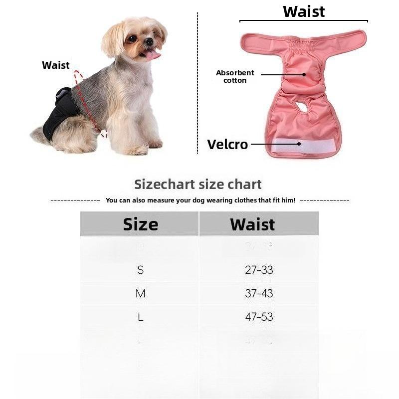Washable Female Dog Diaper Panties Diapers for Small Medium Large Dogs  Adjustable Pet Physiological Pant Reusable Leakproof Pet