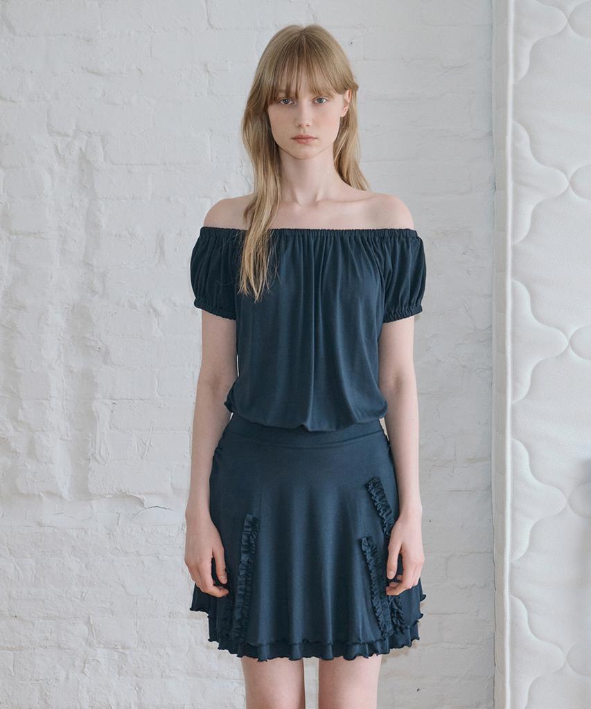 Sinun Drape Jersey Mini One-Piece (Navy)