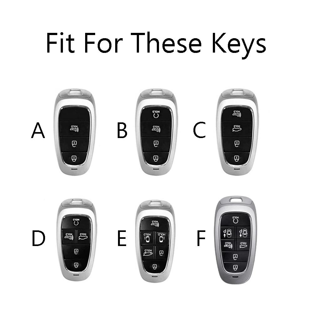 Abs Carbon Fiber Car Key Case Cover For Hyundai Tucson Solaris Sonata Hybrid Nexo Nx4 Santafe Dn8 Accessories