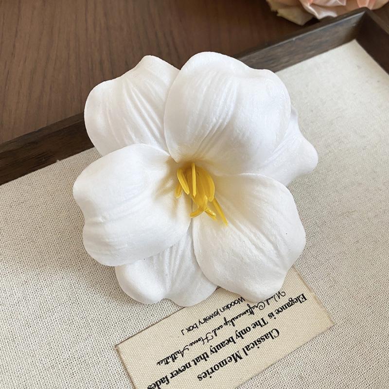 Fairy Chiffon Pearl Flower Tassel Hair Clip - Vacation Style Duckbill Bangs Accessory