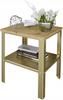 Loft Industrial Living Room Screw-Up Table with Shelf 40x40x45 Gold+Artisan Oak