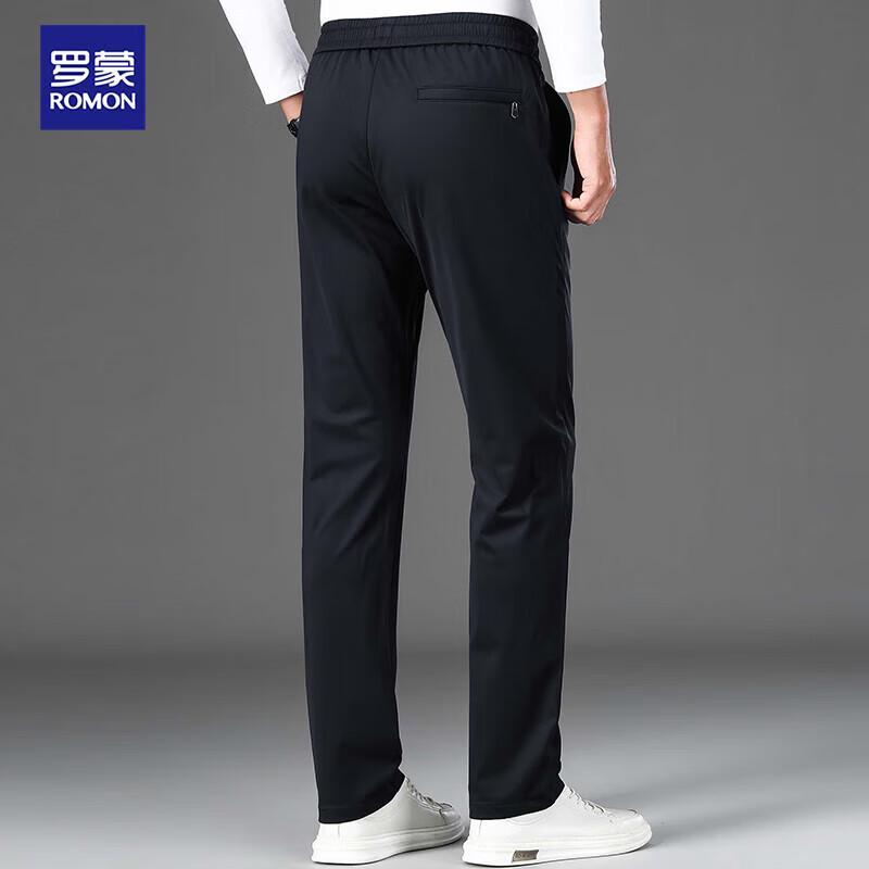 ROMON Herren Eis-Seide Stretch Gerade Bein Freizeithose
