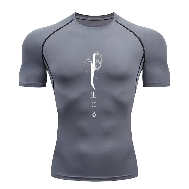 Y2K Compression Shirt Men Fitness Gym Sport Running T-Shirt Rashgard Tops Tee Quick Dry Short Sleeve T-Shirt For Men 912