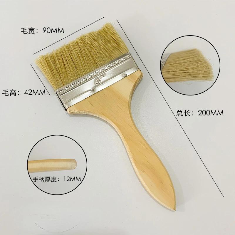 1pcs Paint Brush Wooden Handle BBQ Brush 1/2/4/5/6 /8 Inch Soft Hair Painting Brushes for Wall and Furniture Paint Tool Set