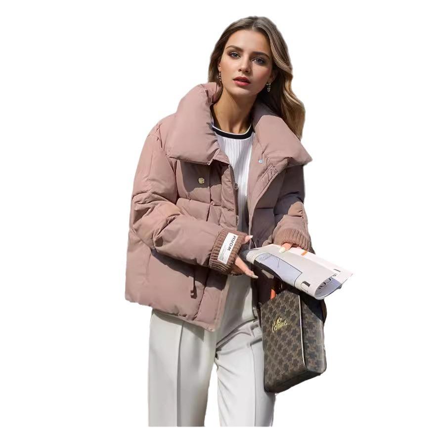 2024 autumn and winter new cotton-padded clothes women's short student lapel cotton-padded clothes thickened loose cotton-padded jackets bread clothes