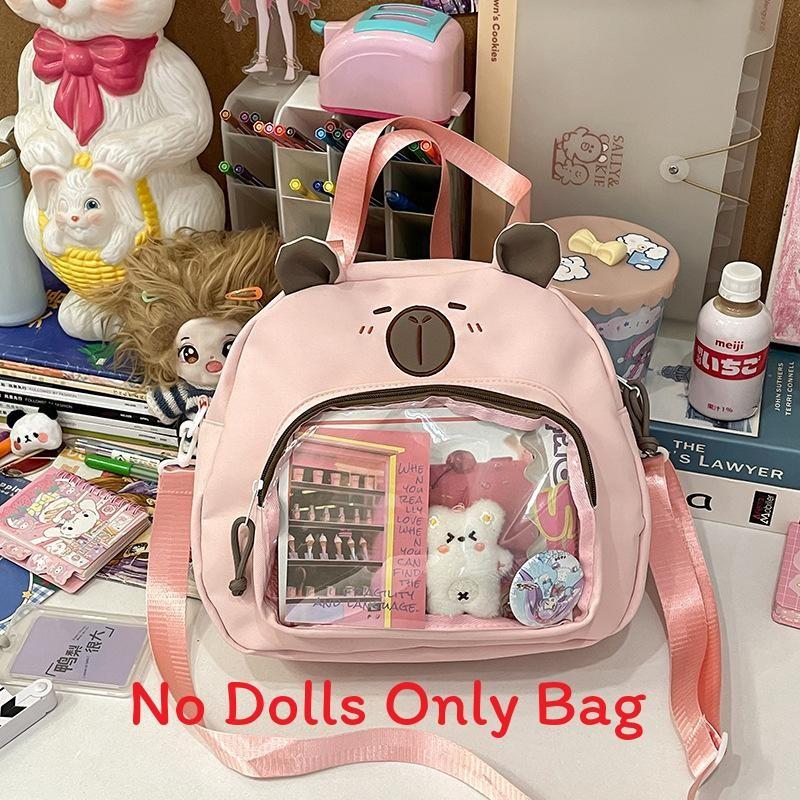 Transparent Cartoon Capybara Shoulder Bag Backpack Adjustable Strap Shoulder
