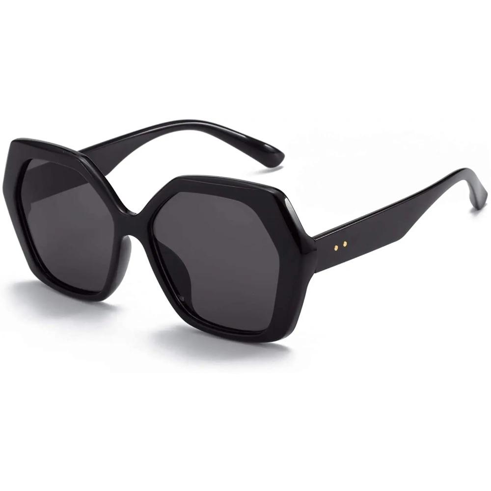 BLUEMOKY Retro Oversized Hexagonal Sunglasses for Women 100% UV400 Protection