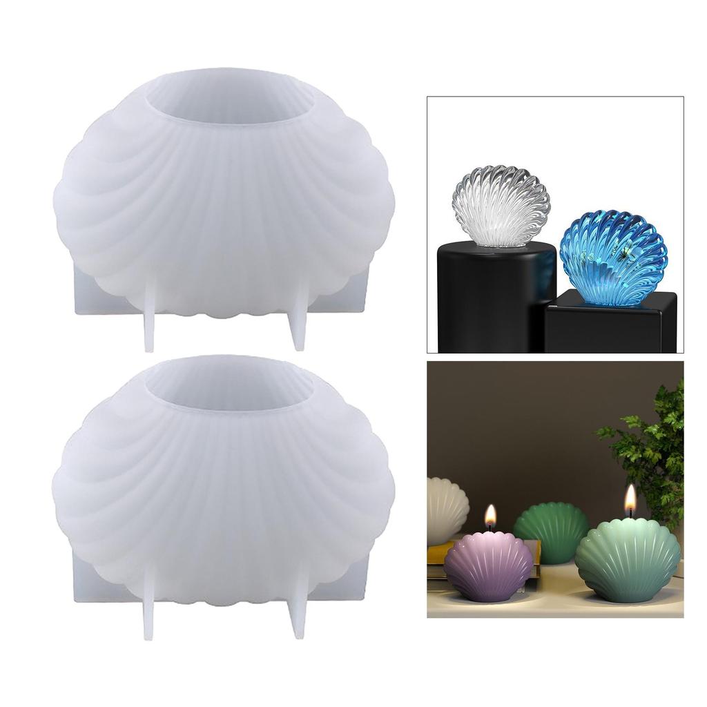 3D Scallop Shaped Silicone Candle Making Mold, Flexible Easy Clean and Release Durable