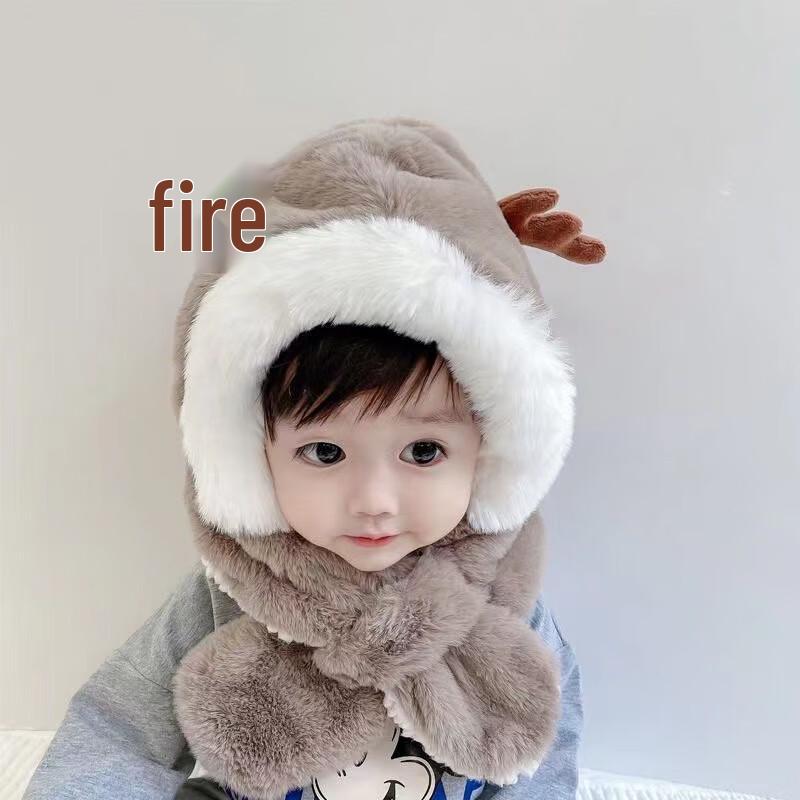 Kids  Cute Winter Deer Antler Earflap Hat