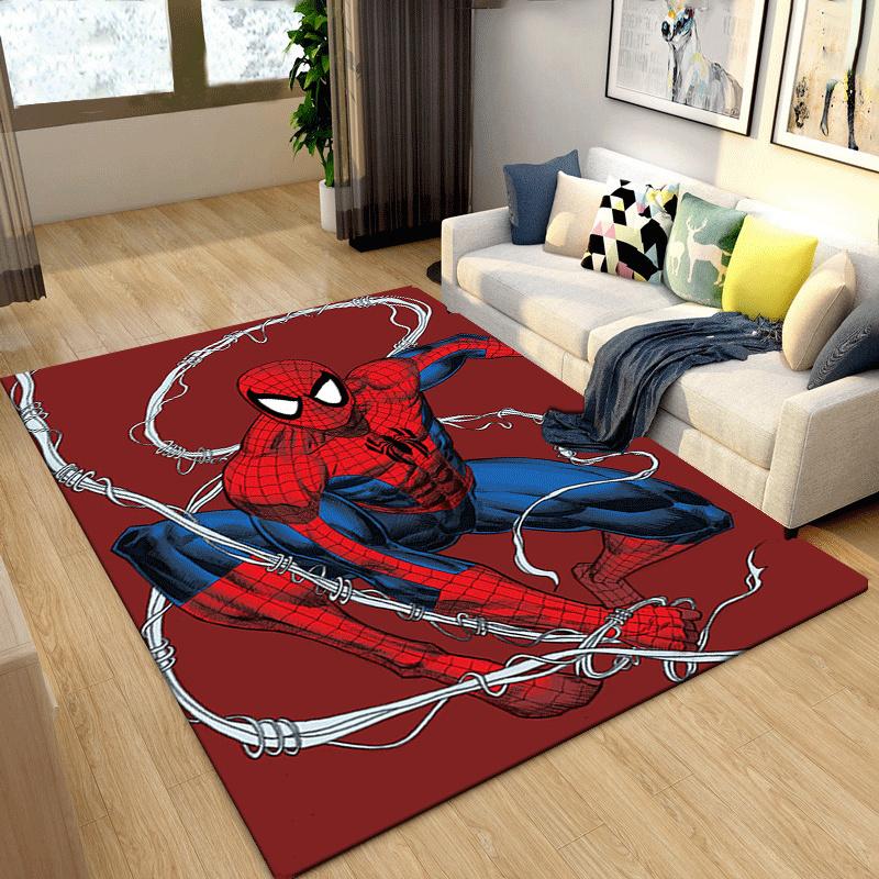 1pc Spider-Man Pattern Area Rug Soft Flannel Floor Mat for Living Room,Office,Bedroom and Carpet,Sofa Coffee Table Floor Mat