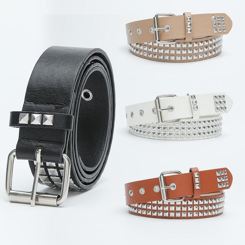 Trendiger Europäischer Stil Quadratische Perlenbesetzte Girly-Gürtel Edgy Trendiger Punk-Stil Einzigartige Coole Auffällige Damen-Gürtel