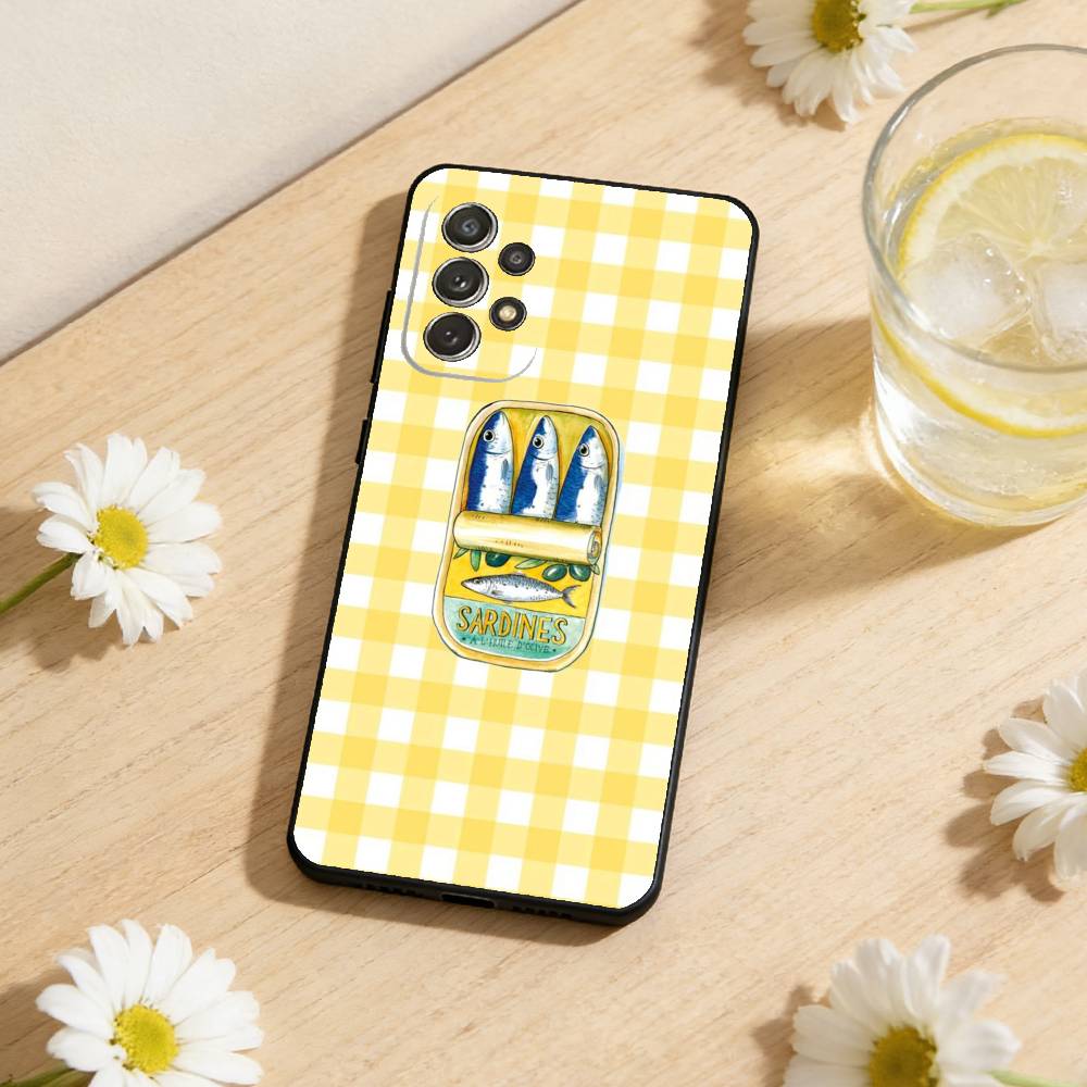 

Sea Fisher Sardines Phone Case For Samsung S25,S24,S21,S22,S23,S30,Ultra,S20,Plus,Others Soft Black Cover Samsung S20fe