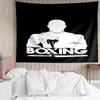 boxing Print Tapestry, Backdrop, Easy Setup, Ideal for Bedroom, Office & Living Room, with Aesthetic Wall Hanging Decor.