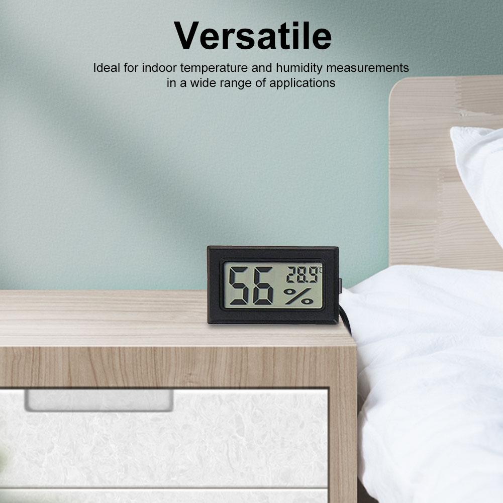 Mini Prob Termometreler LCD Ekran Prob Sıcaklık Nem Ölçer Fahrenheit Sürüngen Kuluçka Makinesi Akvaryum Kümes Hayvanları için Çok Yönlü