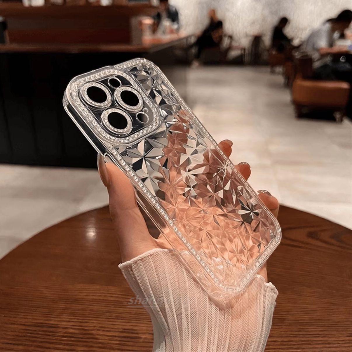 

Full Coverage Rhinestone Frame iPhone 15 Pro Case: Diamond Pattern, Drop Protection, Premium Feel iPhone 13 Pro Max