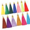 6pcs/Lot 85mm Gold Color Head Tassel Fringe Handmade Polyester Silk Tassel with Hanging Loop Bookmark Jewelryy Making Bookmark
