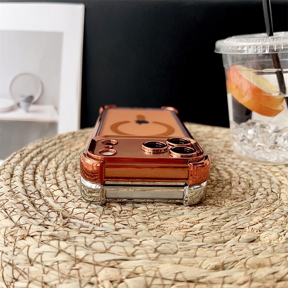 New Plating Transparent Shockproof Magnetic Phone Case For iPhone 17 17 Air 17Pro 17 Pro Max For Magsafe Wireless Charge Cover
