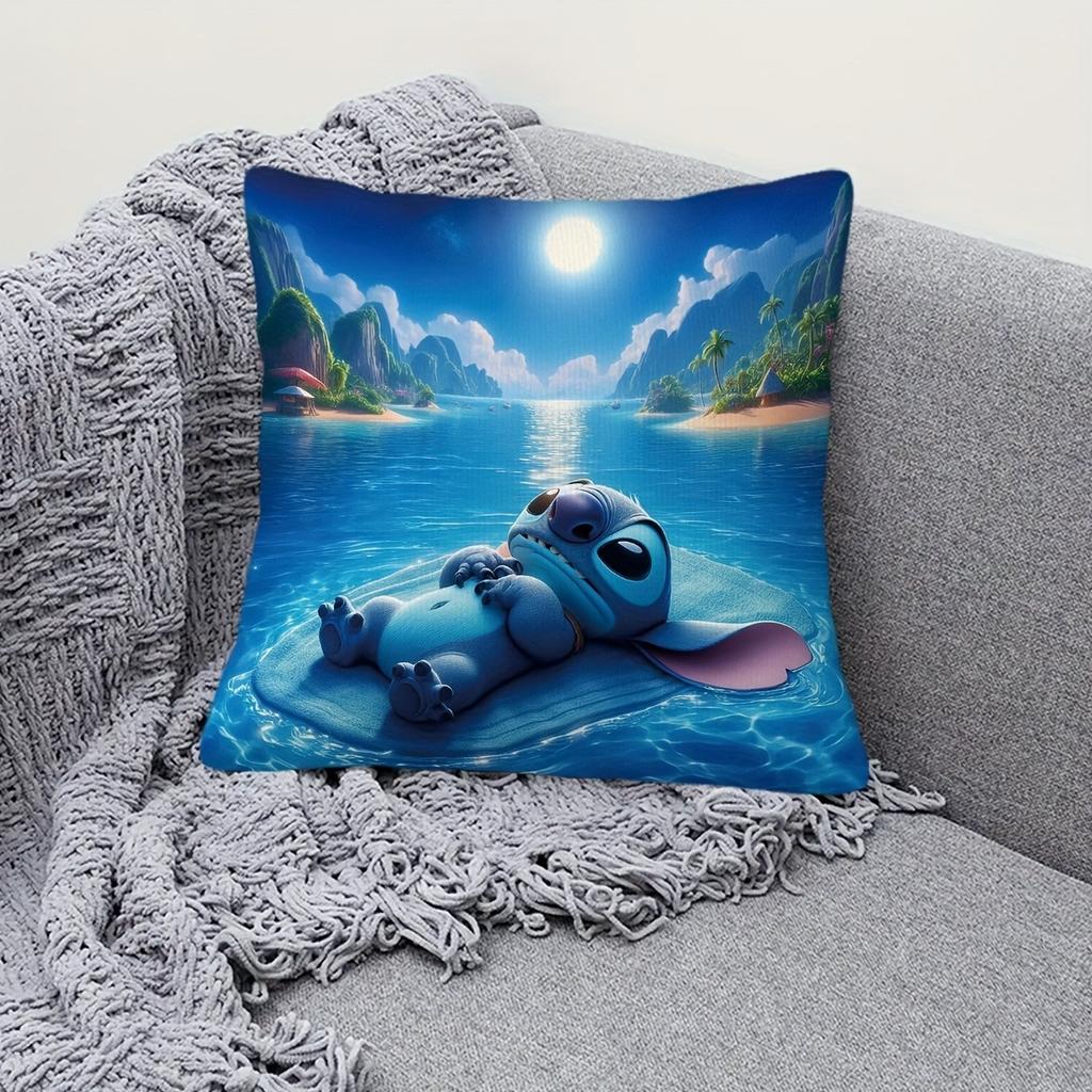 Stitch on a Tropical Float - Hawaiian Style Pillow Cover Sofa cushion cover, bedroom room home decoration