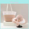 Summer Straw Hat And Bag Set With Large Brim For Beach Travel And Sun Protection