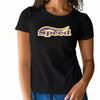 T-shirt dynamique à manches courtes pour femme Design Vitesse avec typographie élégante pour un look estival rythmé