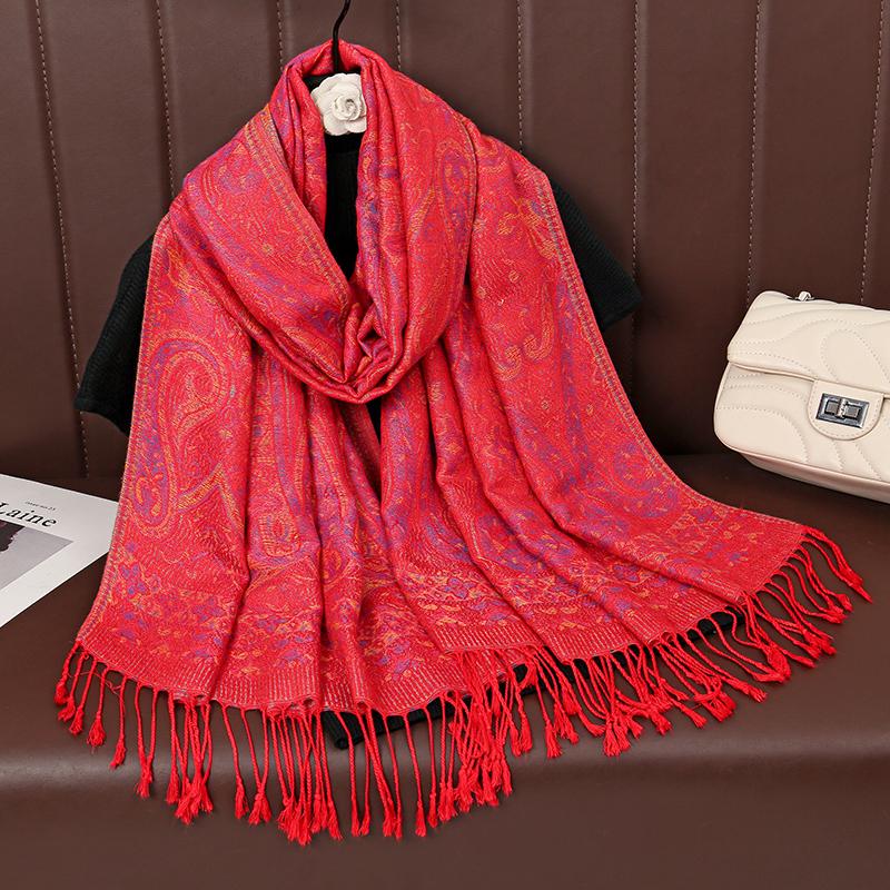 Luxury Brand Winter Cashmere Pashmina Shawl Lady Wrap Warm Autumn Scarves Design Print Female Foulard Cotton Stoles Scarf