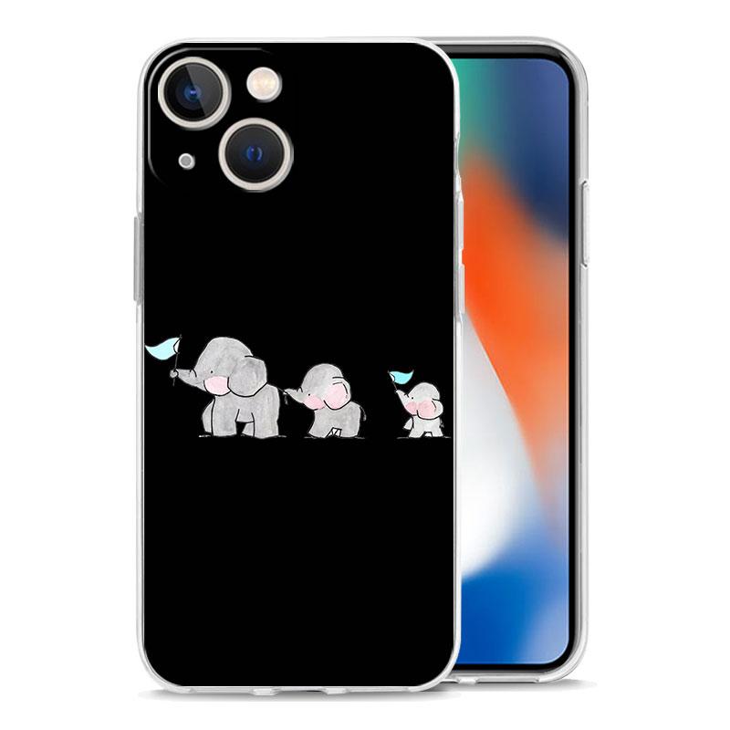 Phone Case For iPhone 15 14 13 12 Mini 11 Pro Max XS X XR 7 8 Plus Clear Shockproof Silicone TPU Cover Couple Style Cartoon