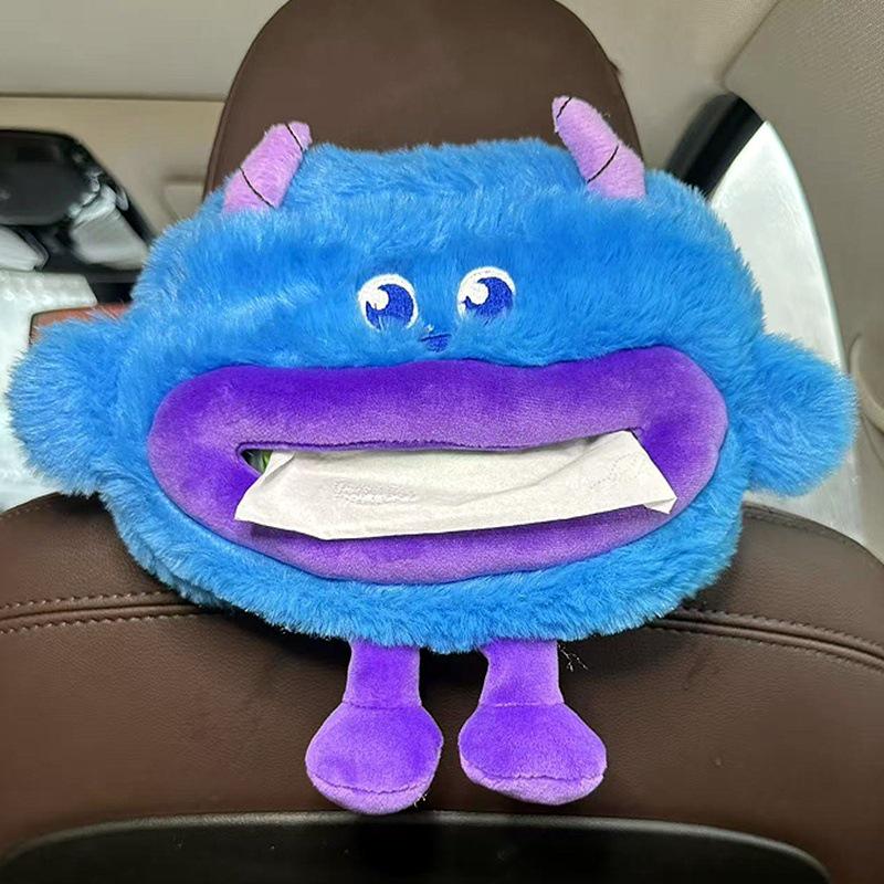 Creative Cartoon Car Plush Tissue Box - Hanging or Armrest Style