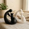 Minimalist Hugging Cat Sculpture 3D Printing Abstract Cat Figurine  Living Room