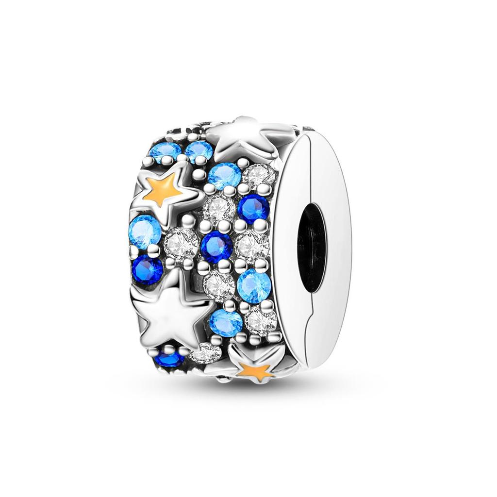 Copper Plated Blue Dangle Charms Beads Fit Original Bracelet Making Fashion Jewelry