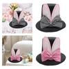 Top Hat Hair Clip Dress Up Headdress Photo Prop Plaid Bow Easter Hair Accessory for Halloween Masquerade Holiday Party Supplies