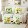 Spring Flower Home Sweet Home Pillow Covers Green Yellow Pattern Cushion Covers For Sofa Living Room Bedroom Home Decorations