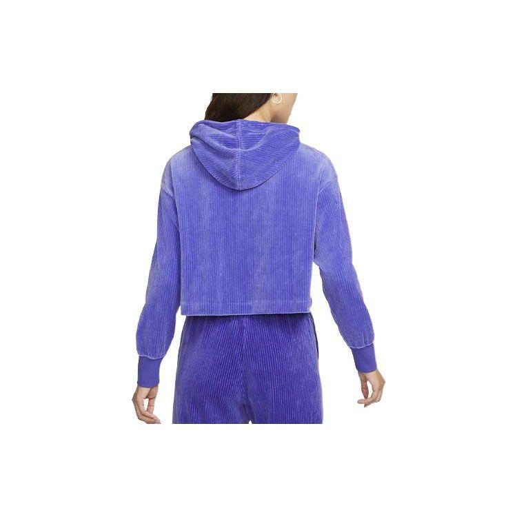 Nike Solid Color Logo Print Pullover Hoodie Women hoodies Purple DQ5928-430