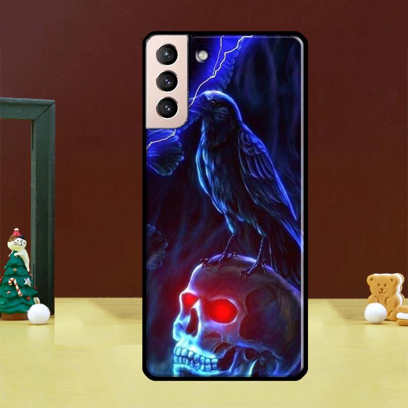 Raven Dark Crow Skull Phone Case For Samsung Galaxy S23 S22 Ultra S20 FE S9 S10 Note 10 Plus S21 FE S21 Ultra Cover