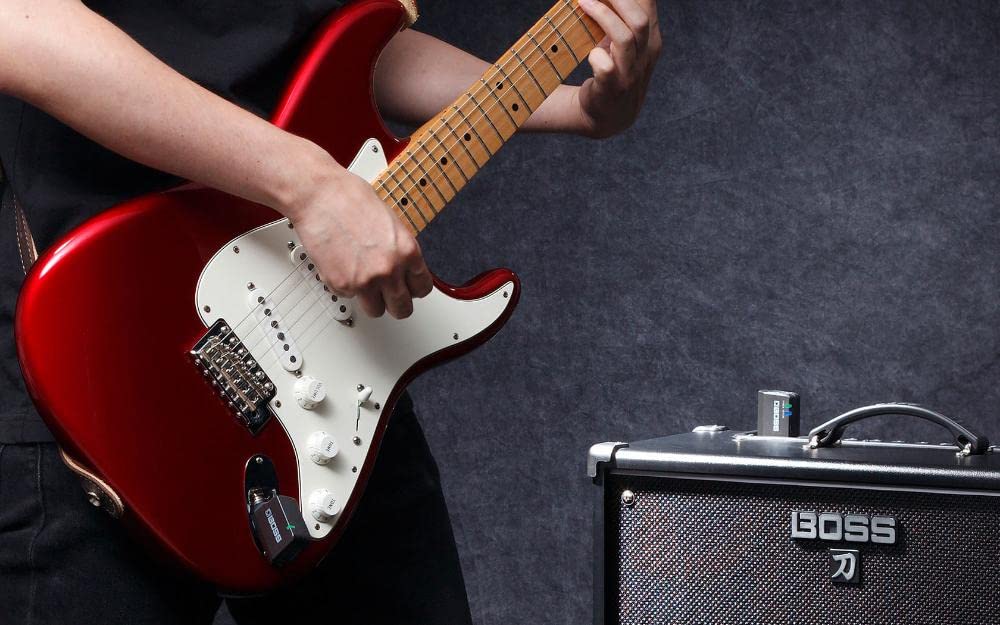 BOSS Guitar Wireless System with Cable Tone Automatically Establishes Optimal Wireless Up To 7 Hours of Playback Via USB for and Electronic