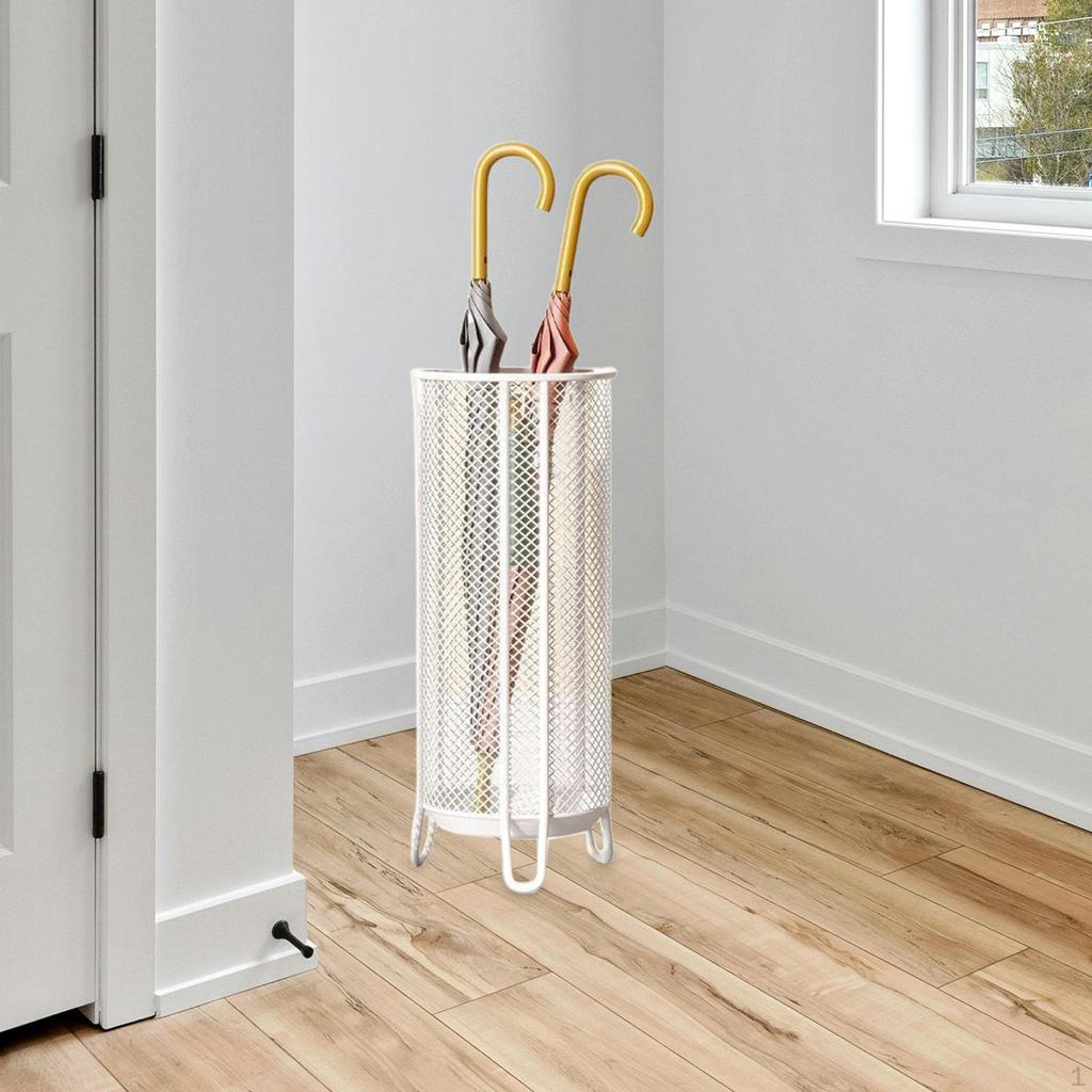 Umbrella Stand Bucket Decorative Space Saving Stable Metal Holder Rack for Home Office