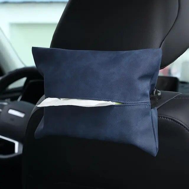 Hanging PU Leather Tissue Box Holder for Car Home Office Chic Restaurant Dining Table Napkin Dispenser Bathroom Paper Holder