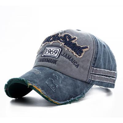 Boné de algodão com letras de cowboy lavadas de alta qualidade para homens e mulheres, chapéu ajustável de proteção solar para exterior, boné de beisebol Rock Shark