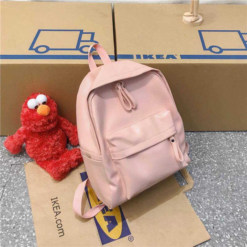 Autumn New Solid Color Large Capacity PU Women s Backpack Outdoor Daily Travel Backpack