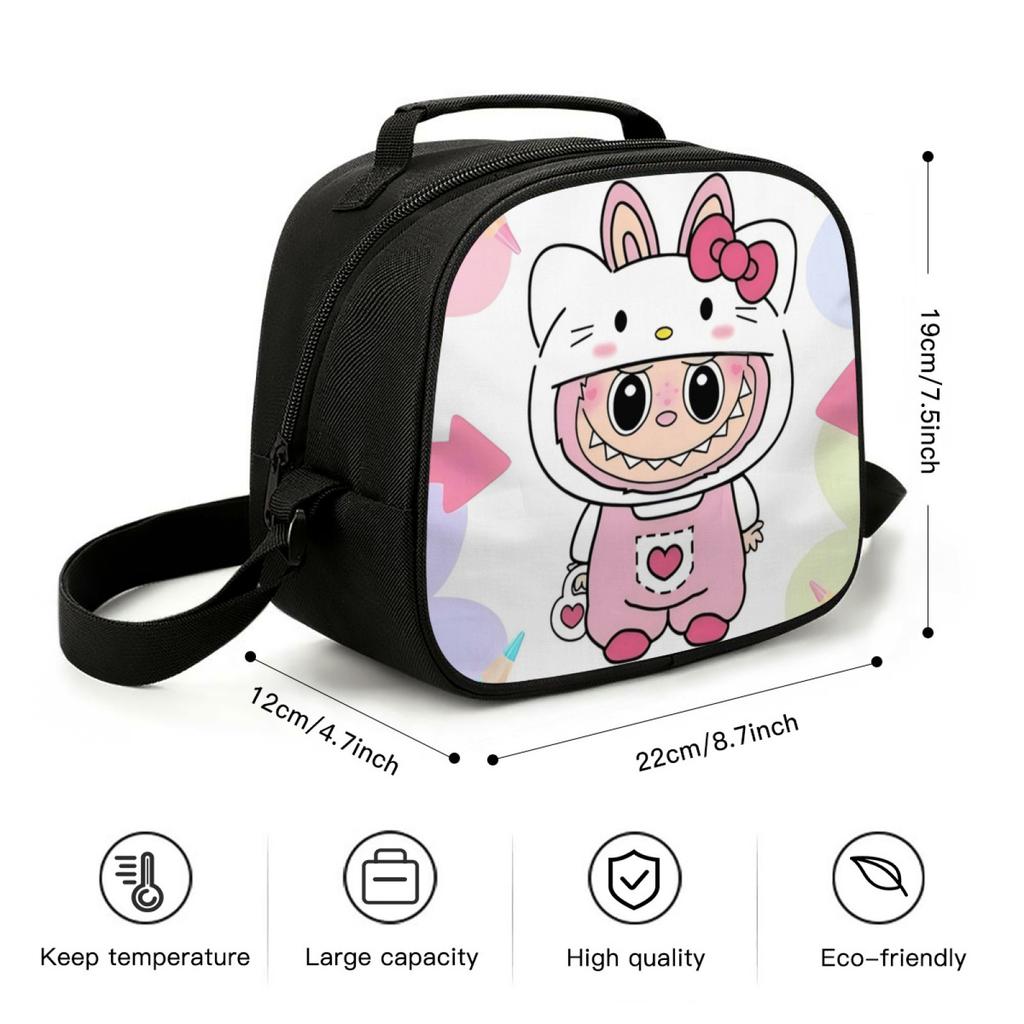 Picnic Bag Primary And Secondary School Students Thermal Insulation Bag Cartoon Animation Handbag Lightweight Wear-Resistant Lunch Box Bag