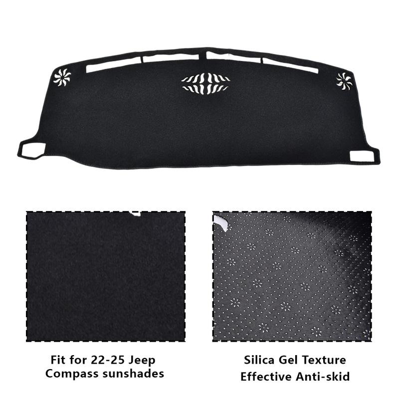 For Jeep Compass    2024 Car Dashboard Cover Avoid Light Pads Sun Shade Mats trument Panel Carpets Accessories