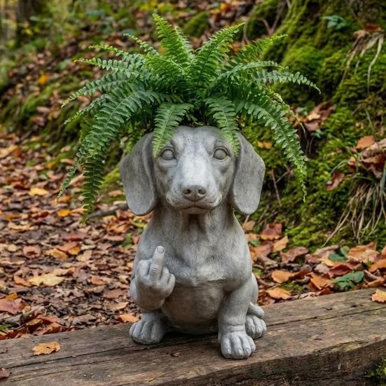 Bulldog Flowerpot Creative Decorative Planter with Unique Attitude Design Eye-Catching Garden Decor Indoor Outdoor Plant Pot Novelty Flower Planters
