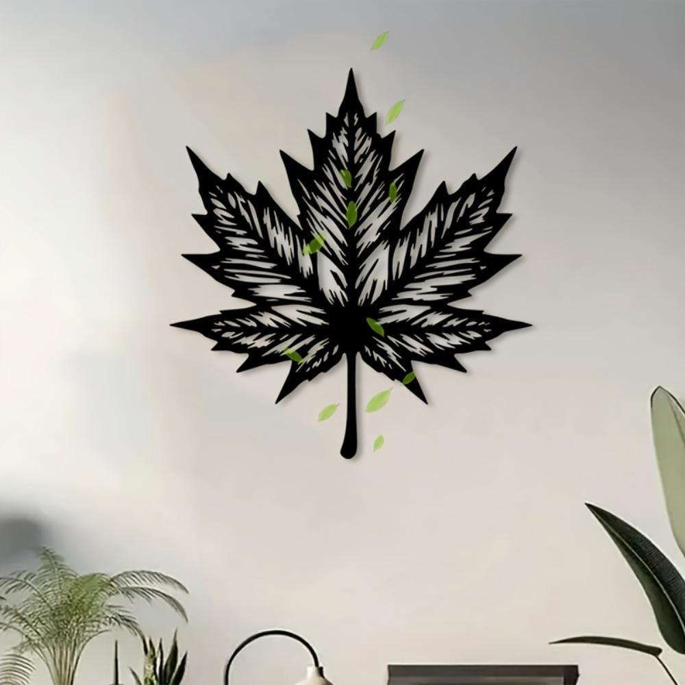 1pc Maple Leaf Metal Wall Art, Forest Cabin Autumn Thanksgiving Nature Lover Gift, Decorative Mural for Home
