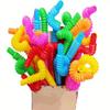 6PCS Mini Color Plastic Bellows Squeeze Toy Pull Telescopic Tube Popular Sensory Toys Adult Restless Children Decompression Vent