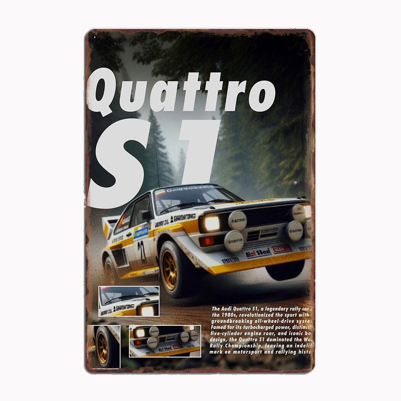 Rallycar Group B Rest Sports Car Metal Poster Sign Club Custom Indoor Wall Tin Sign Room Decor Home Decor