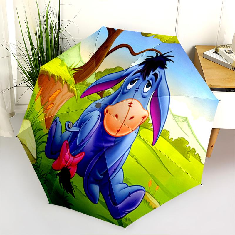 Eeyore Halloween Pumpkin Magic Folding Umbrella 8 Paraphenoid Bones Travel Travel Umbrella Light Gift