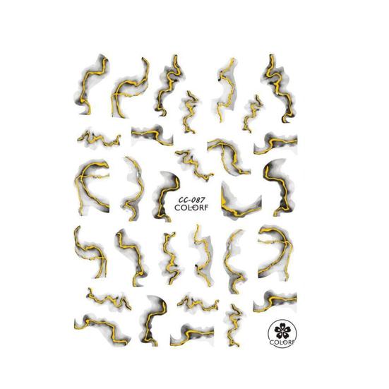 

Наклейка для ногтей Изысканный узор Несколько стилей Бумага Красочные наклейки для ногтей DIY Украшения для ногтей Подарок на день рождения 7 золотистый/чёрный