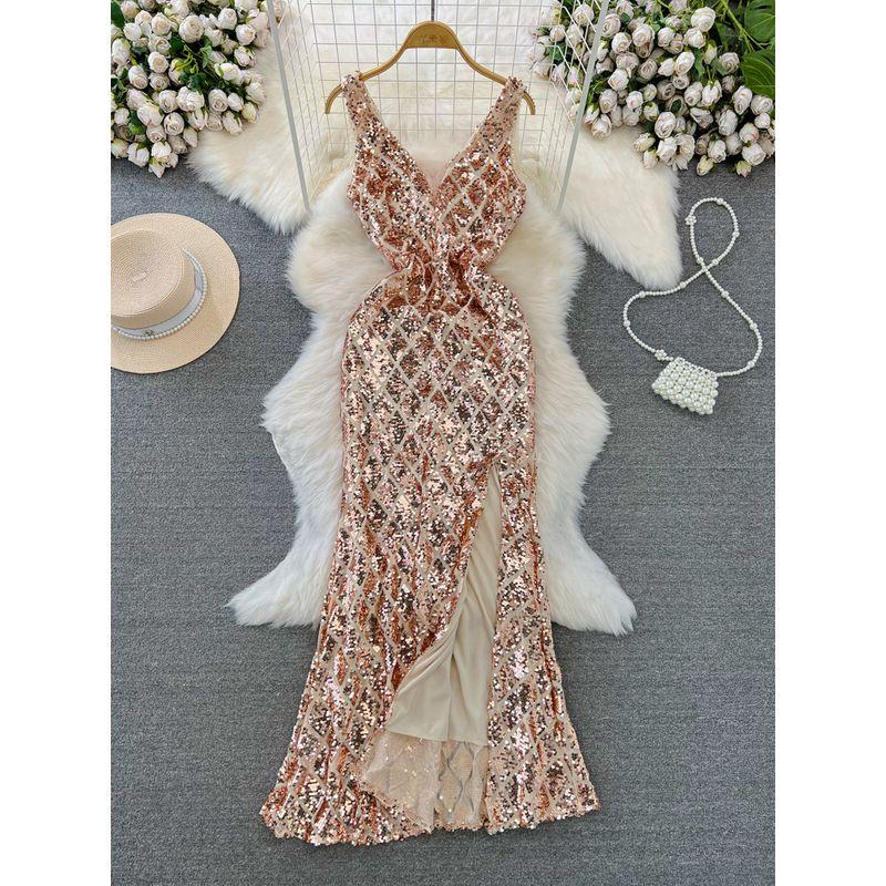 

Банкет Элегантное Платье Хозяйки с Пайетками Вечернее Платье